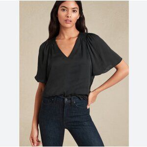 NWOT Banana Republic Satin Flutter Sleeve Top